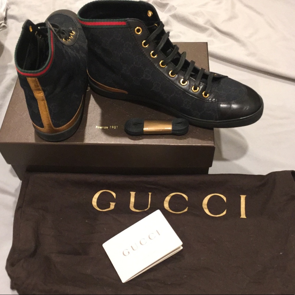 Gucci hi-top canvas sneakers